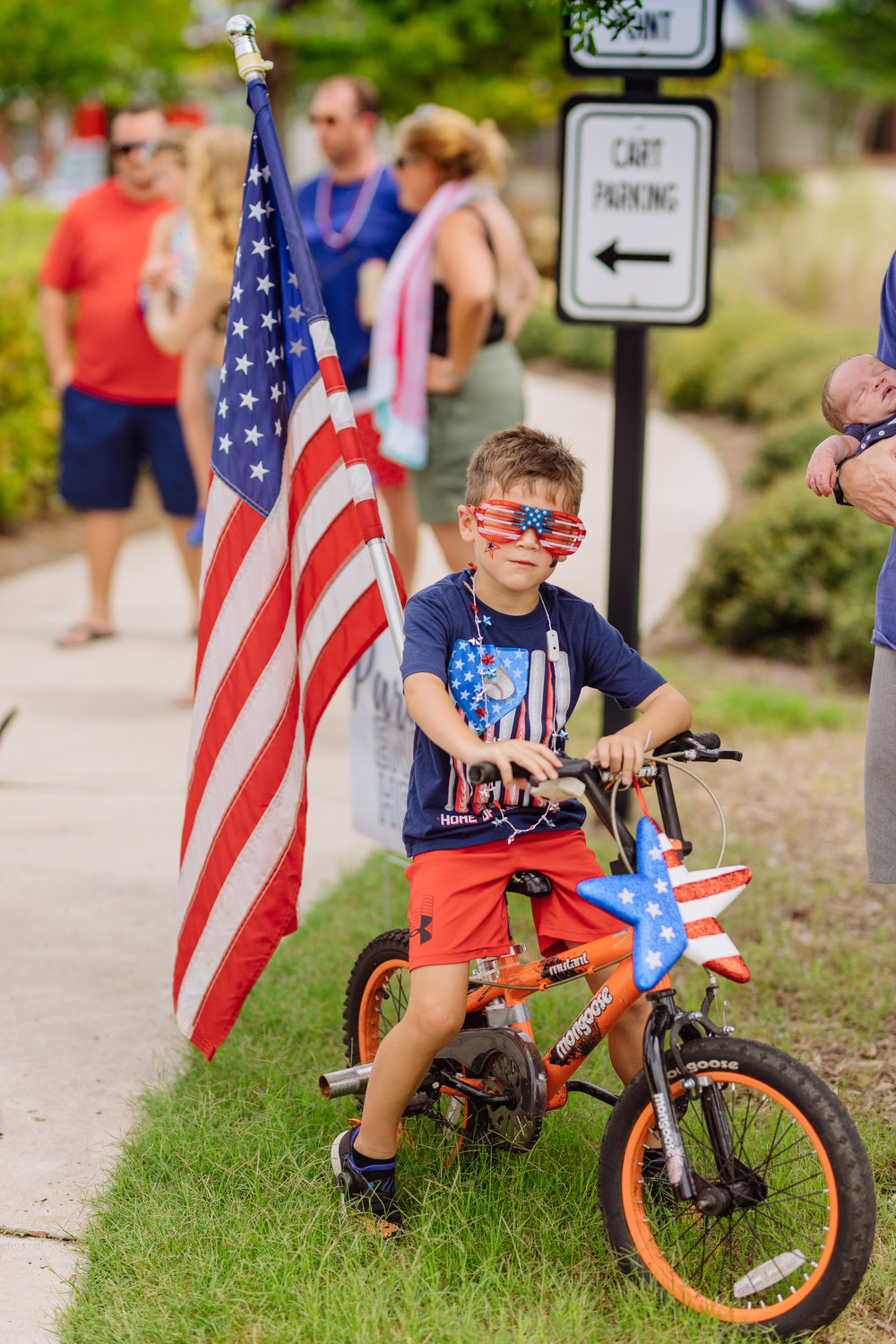 A boy shows off his patriotism during the Shearwater Freedom Fest.